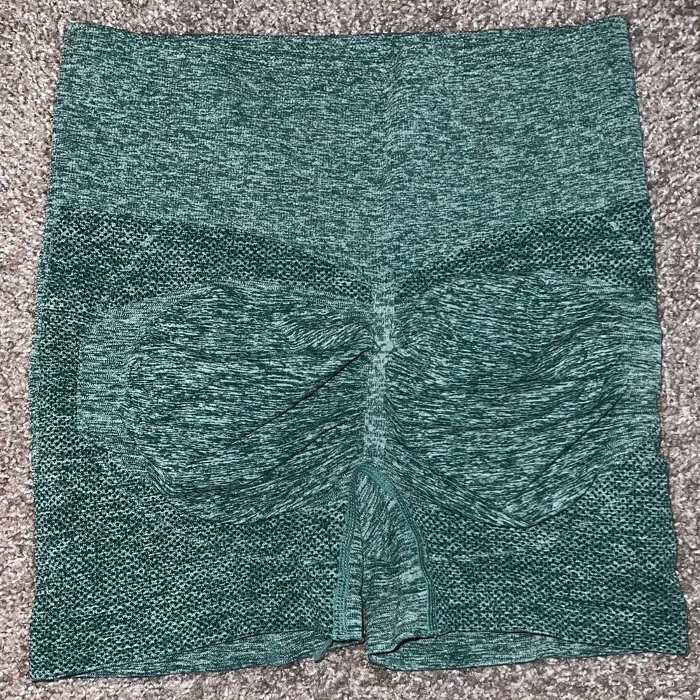 SHEIN Green High Waisted Scrunch-Butt Workout Booty Shorts Bodycon M